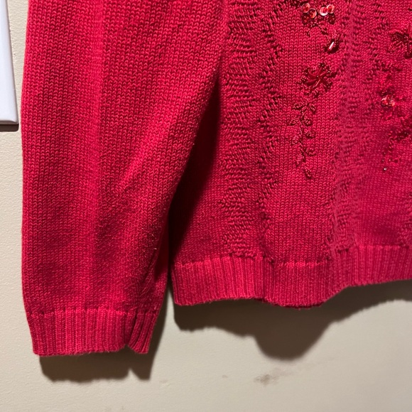 Tabi International Red Sweater with Red Bead/Sequin/Embroidery Embellishment - Picture 8 of 15